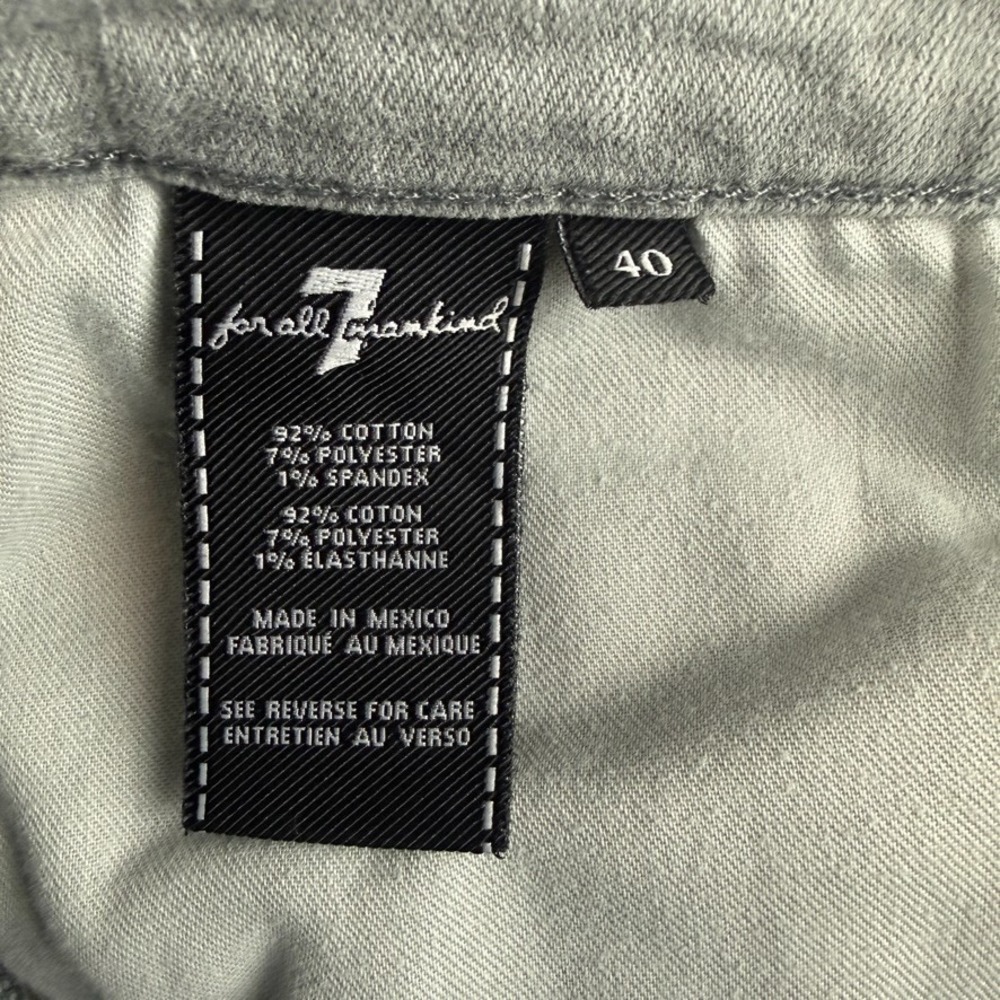 7 For All Mankind Jeans Men 40x34 Gray Carsen Slim Straight Dark Wash Denim - Picture 8 of 13